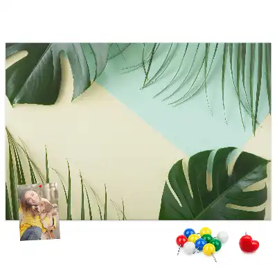 Monstera Leaf Printed Cork Board