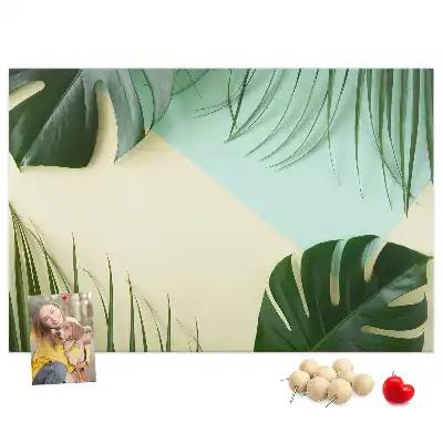 Monstera Leaf Printed Cork Board
