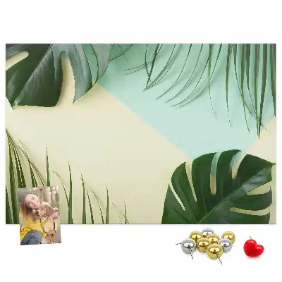 Monstera Leaf Printed Cork Board