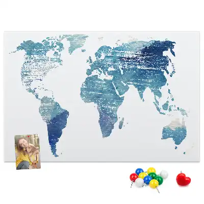 Printed Cork Memo Board World map