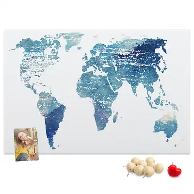 Printed Cork Memo Board World map