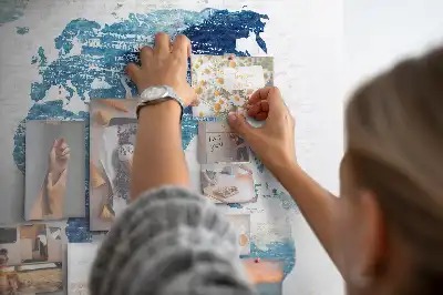 Printed Cork Memo Board World map