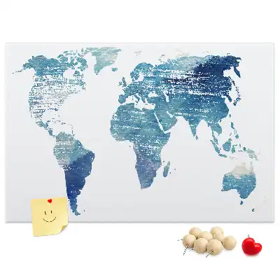 Printed Cork Memo Board World map
