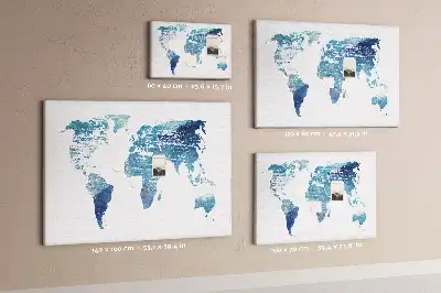 Printed Cork Memo Board World map