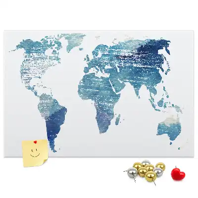 Printed Cork Memo Board World map