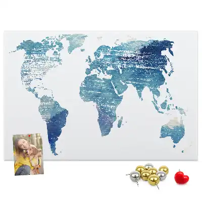 Printed Cork Memo Board World map