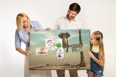 Printed Cork Board Elephant on a tree