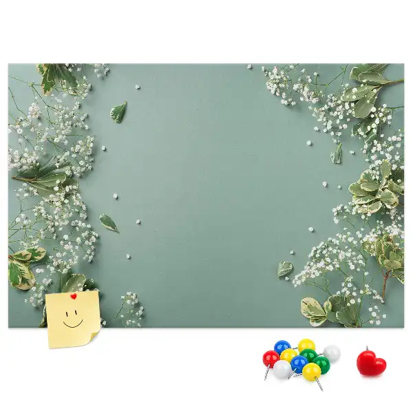 Printed Cork Memo Board Delicate flowers