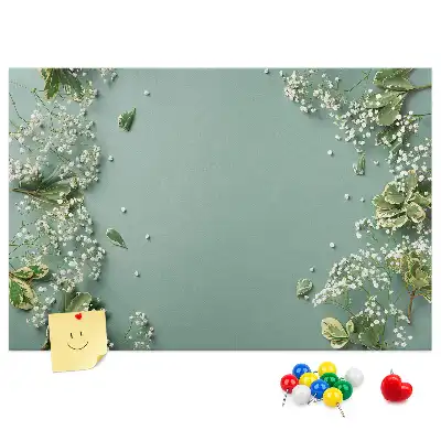 Delicate Flowers Printed Cork Memo Board