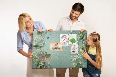 Printed Cork Memo Board Delicate flowers