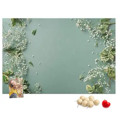 Delicate Flowers Printed Cork Memo Board