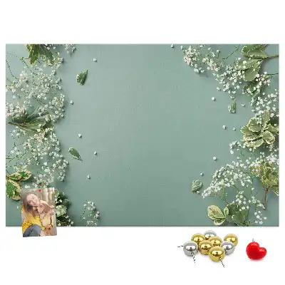 Printed Cork Memo Board Delicate flowers