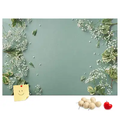 Printed Cork Memo Board Delicate flowers