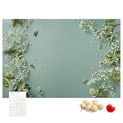 Printed Cork Memo Board Delicate flowers