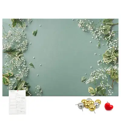 Printed Cork Memo Board Delicate flowers