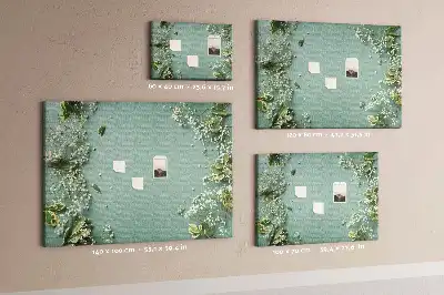 Printed Cork Memo Board Delicate flowers