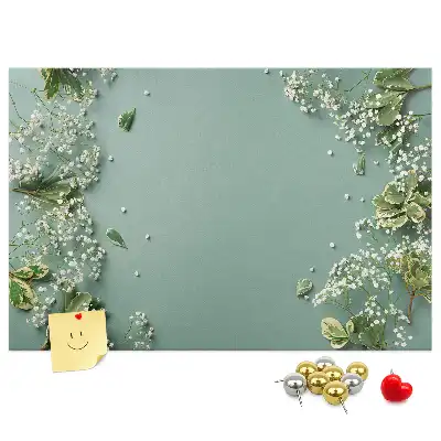 Delicate Flowers Printed Cork Memo Board