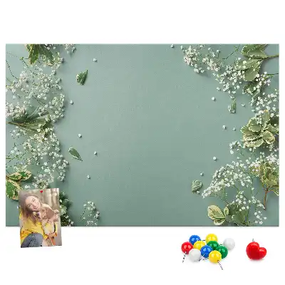 Printed Cork Memo Board Delicate flowers