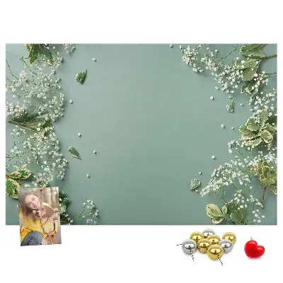 Printed Cork Memo Board Delicate flowers