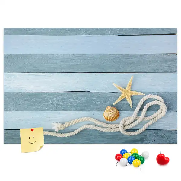 Cork Memo Board with Seashell Stripes