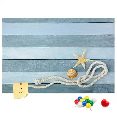 Cork Memo Board with Seashell Stripes