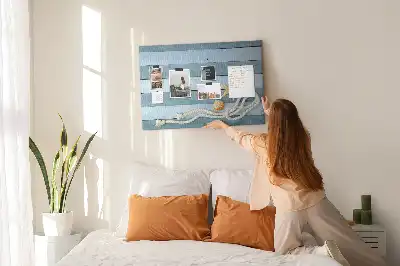 Cork Memo Board with Seashell Stripes