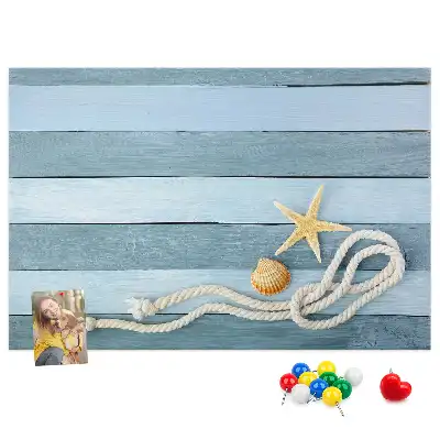 Cork Memo Board with Seashell Stripes