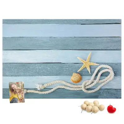 Cork Memo Board with Seashell Stripes