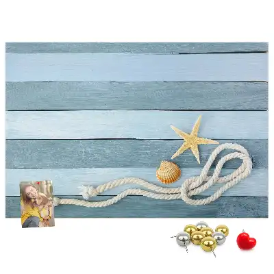Cork Memo Board with Seashell Stripes