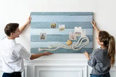 Cork Memo Board with Seashell Stripes