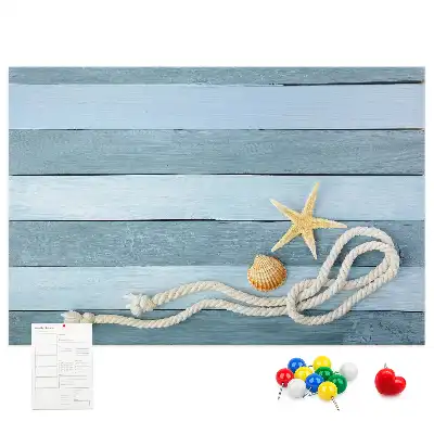 Cork Memo Board with Seashell Stripes