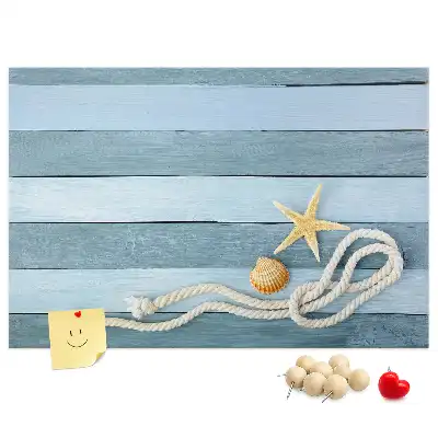 Cork Memo Board with Seashell Stripes
