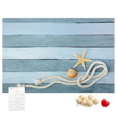 Cork Memo Board with Seashell Stripes
