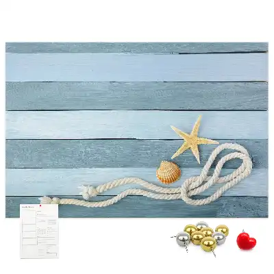 Cork Memo Board with Seashell Stripes