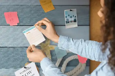 Cork Memo Board with Seashell Stripes