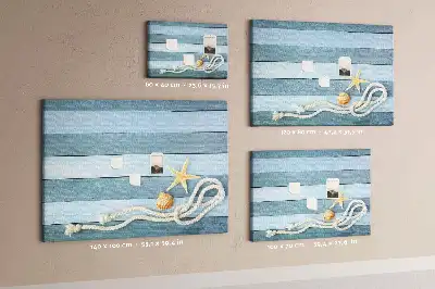 Cork Memo Board with Seashell Stripes