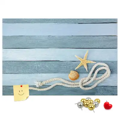 Cork Memo Board with Seashell Stripes