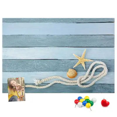 Cork Memo Board with Seashell Stripes
