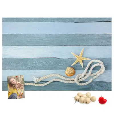 Cork Memo Board with Seashell Stripes