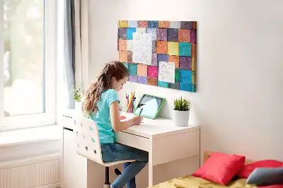 Cork Memo Board with Wooden Cubes