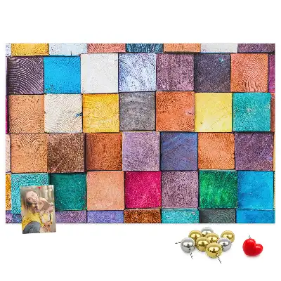 Cork memo board Wooden cubes