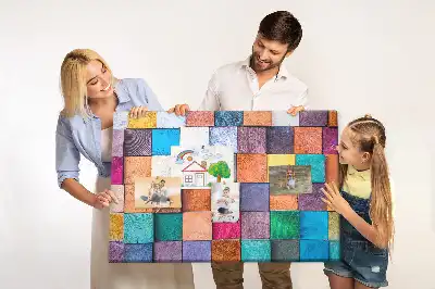 Cork memo board Wooden cubes