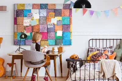 Cork memo board Wooden cubes