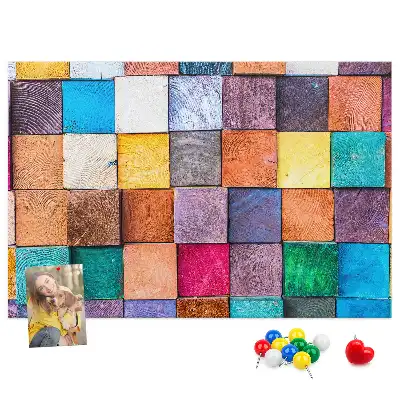 Cork memo board Wooden cubes