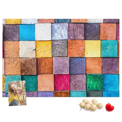 Cork memo board Wooden cubes