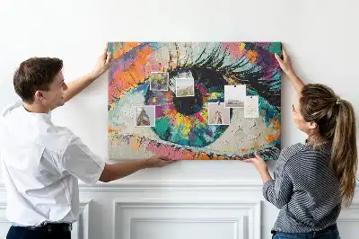 Printed Cork Memo Board Human eye pupil