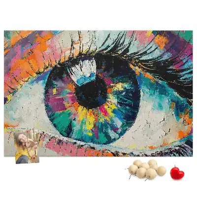 Printed Cork Memo Board Human eye pupil