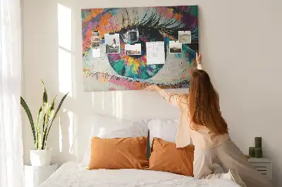 Printed Cork Memo Board Human eye pupil