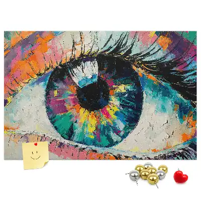 Printed Cork Memo Board Human eye pupil
