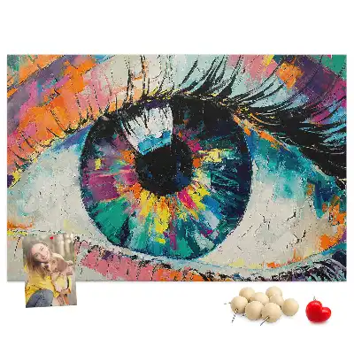 Printed Cork Memo Board Human eye pupil